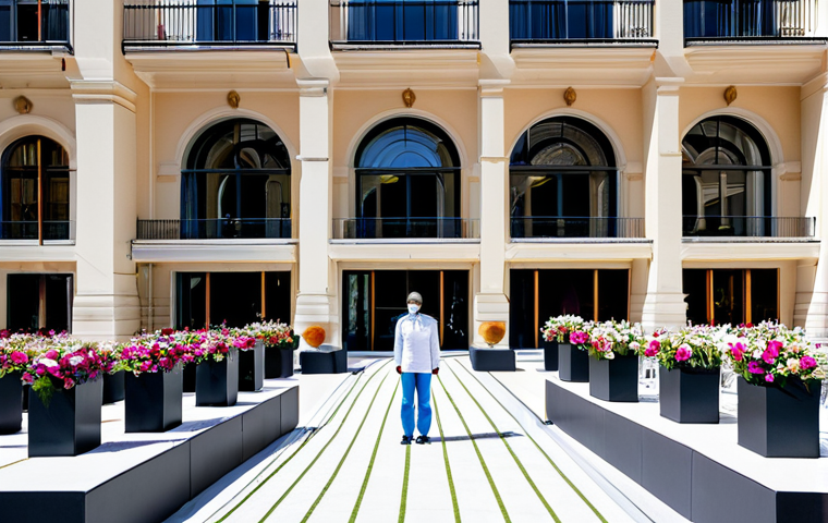 모나코에서 열리는 자선 행사 및 갈라 디너 - "A celebrity influencer at the Monaco charity event, posing for a photograph while promoting sustain...