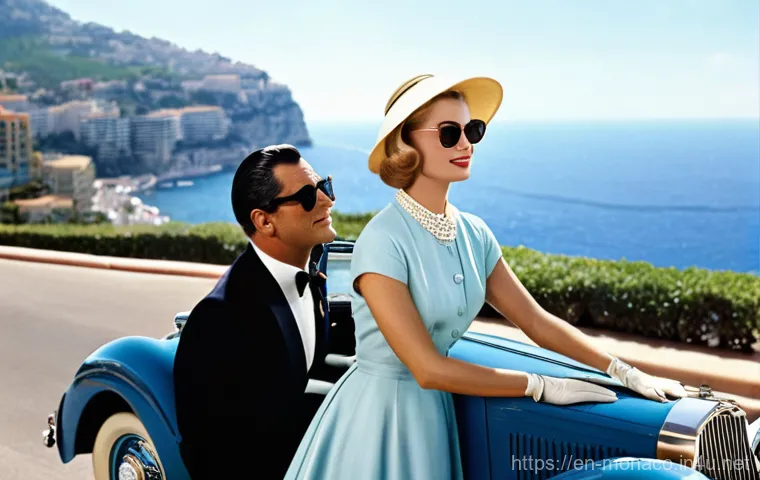 모나코에서 촬영된 영화 및 드라마 - **Prompt:** A glamorous, vintage-style photograph capturing a scene reminiscent of Alfred Hitchcock'...