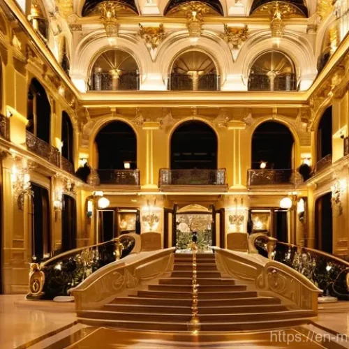 Home 31 모나코에서의 유명 호텔 및 숙박 시설 - **Prompt:** A breathtaking wide shot of the Hôtel de Paris Monte-Carlo's iconic Belle Époque interio...