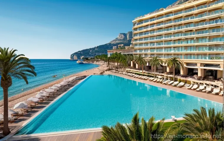 모나코에서의 유명 호텔 및 숙박 시설 - **Prompt:** A breathtaking wide shot of the Hôtel de Paris Monte-Carlo's iconic Belle Époque interio...