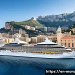 Home 18 모나코에서의 크루즈 여행 추천 코스 - Grand Arrival in Port Hercule, Monaco**
A wide-angle, cinematic photograph captures an elegant crui...