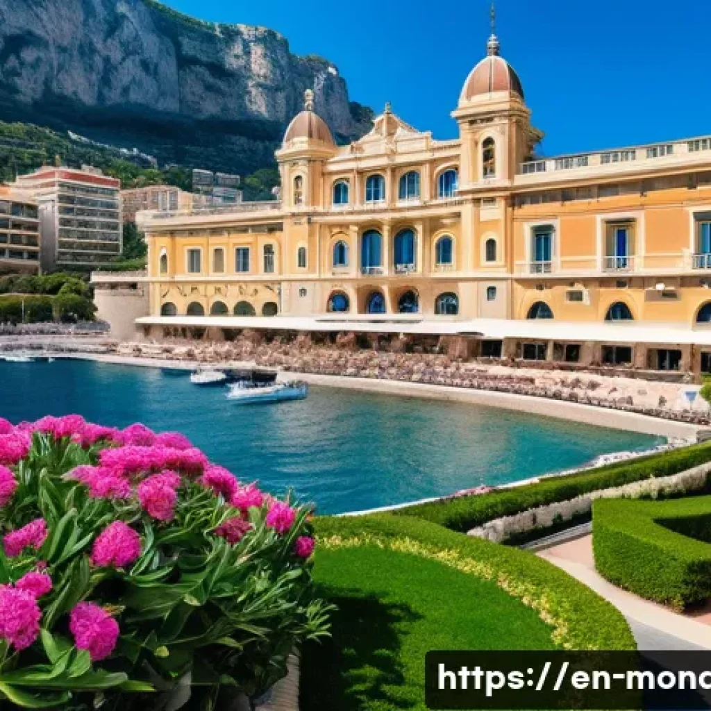 모나코 관광지 추천 - A majestic view of Monaco’s Prince’s Palace perched atop the rocky cliff overlooking the deep blue M...