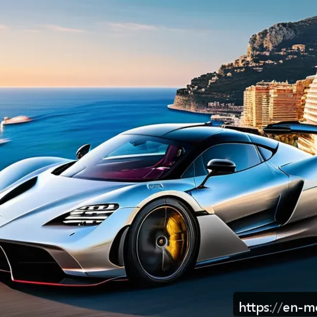 모나코에서 유명한 고급 자동차 행사 - A hypercar speeding along the Monaco coastal race circuit during golden hour, showcasing a sleek car...