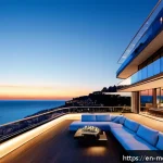 모나코에서의 고급 주택 렌트 및 가격 동향 - A luxurious modern penthouse apartment in Monte Carlo featuring expansive wraparound terraces with p...