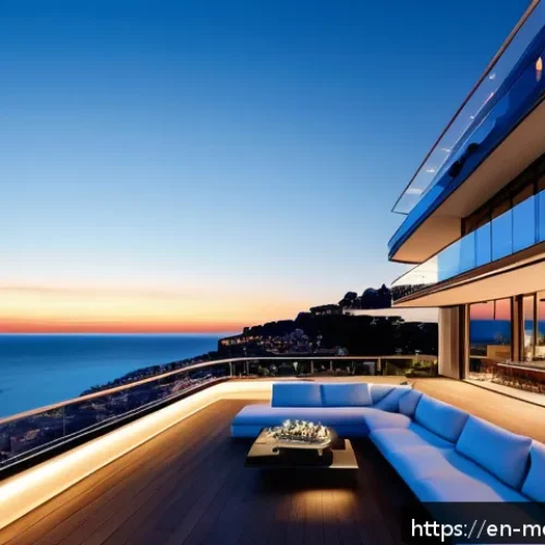 모나코에서의 고급 주택 렌트 및 가격 동향 - A luxurious modern penthouse apartment in Monte Carlo featuring expansive wraparound terraces with p...